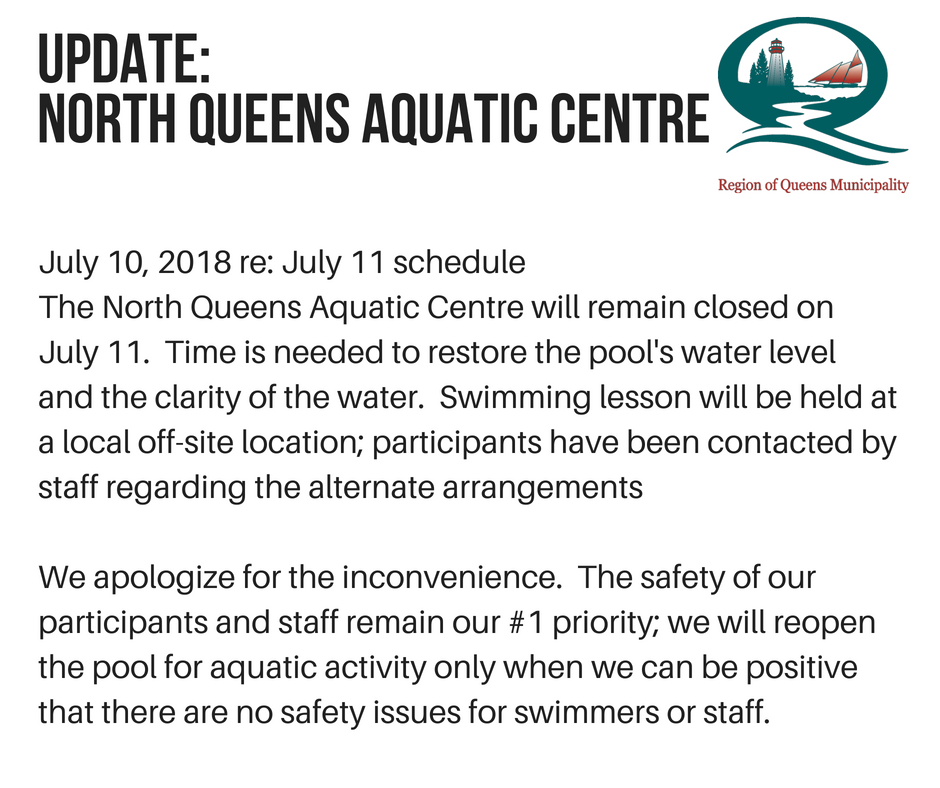 North Queens Aquatic Centre Closure July11