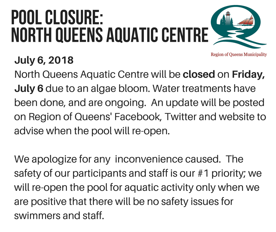 North Queens Aquatic Centre Closure July 6