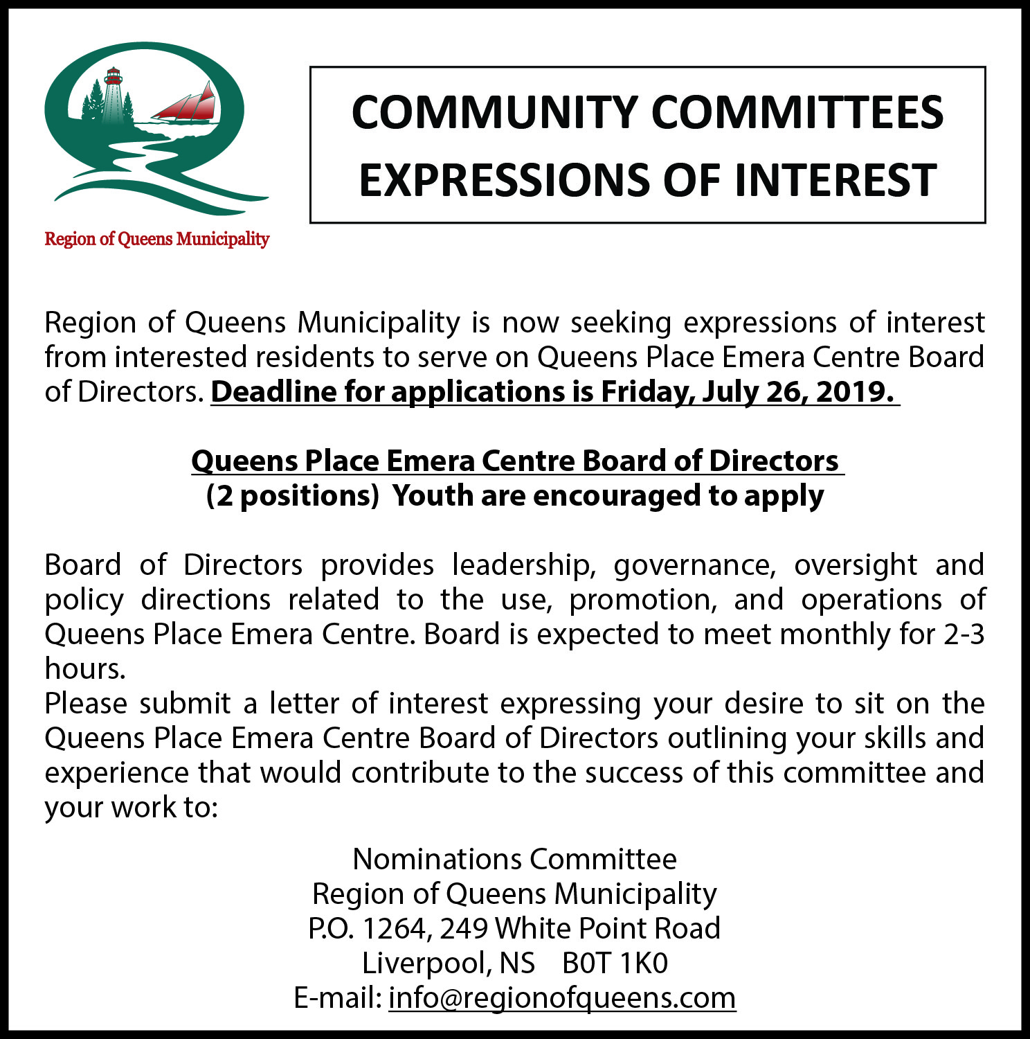 QPEC BOD Community Interest Ad July 2019