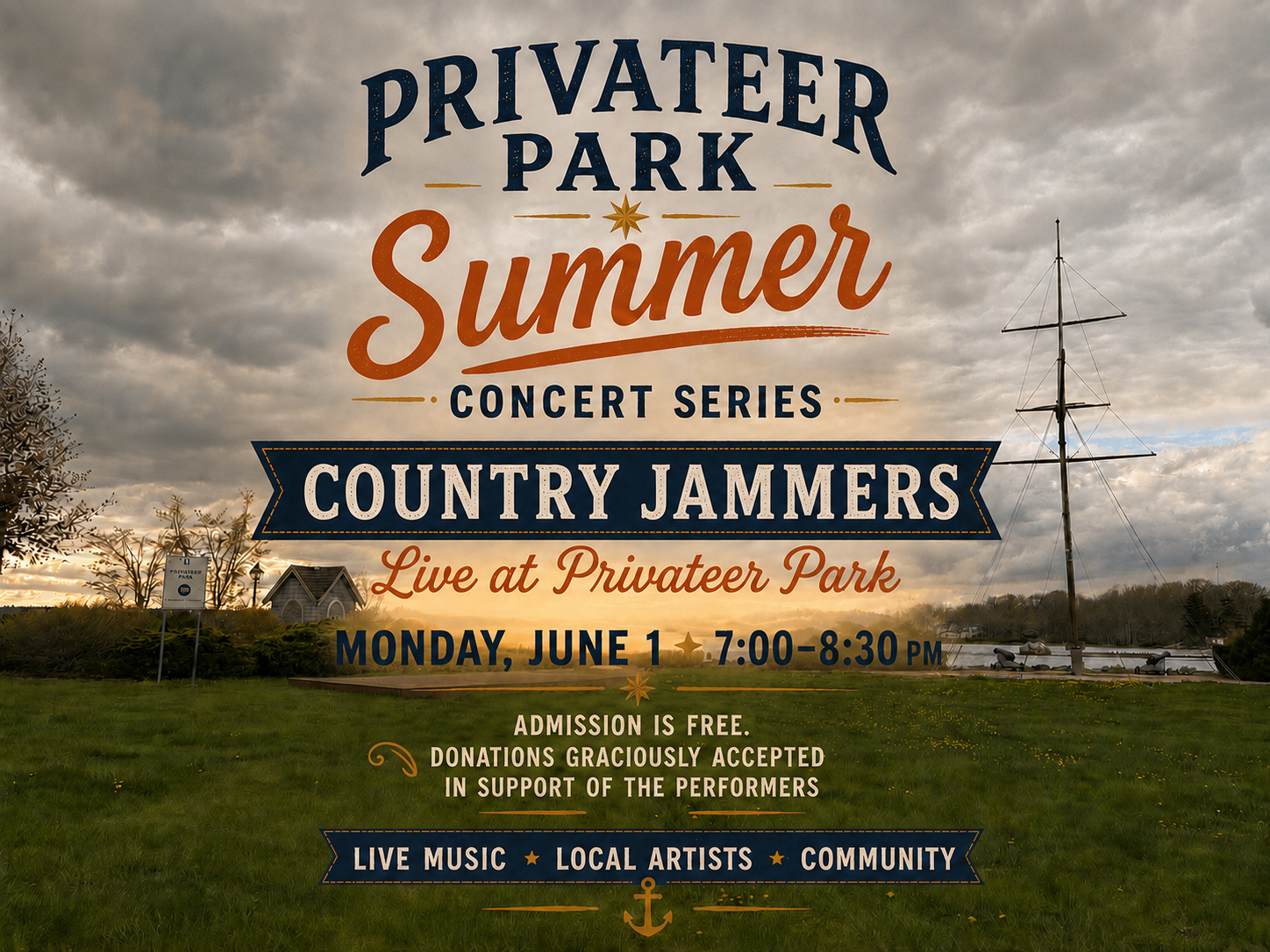 Privateer Park Summer Concert Series featuring Country Jammers