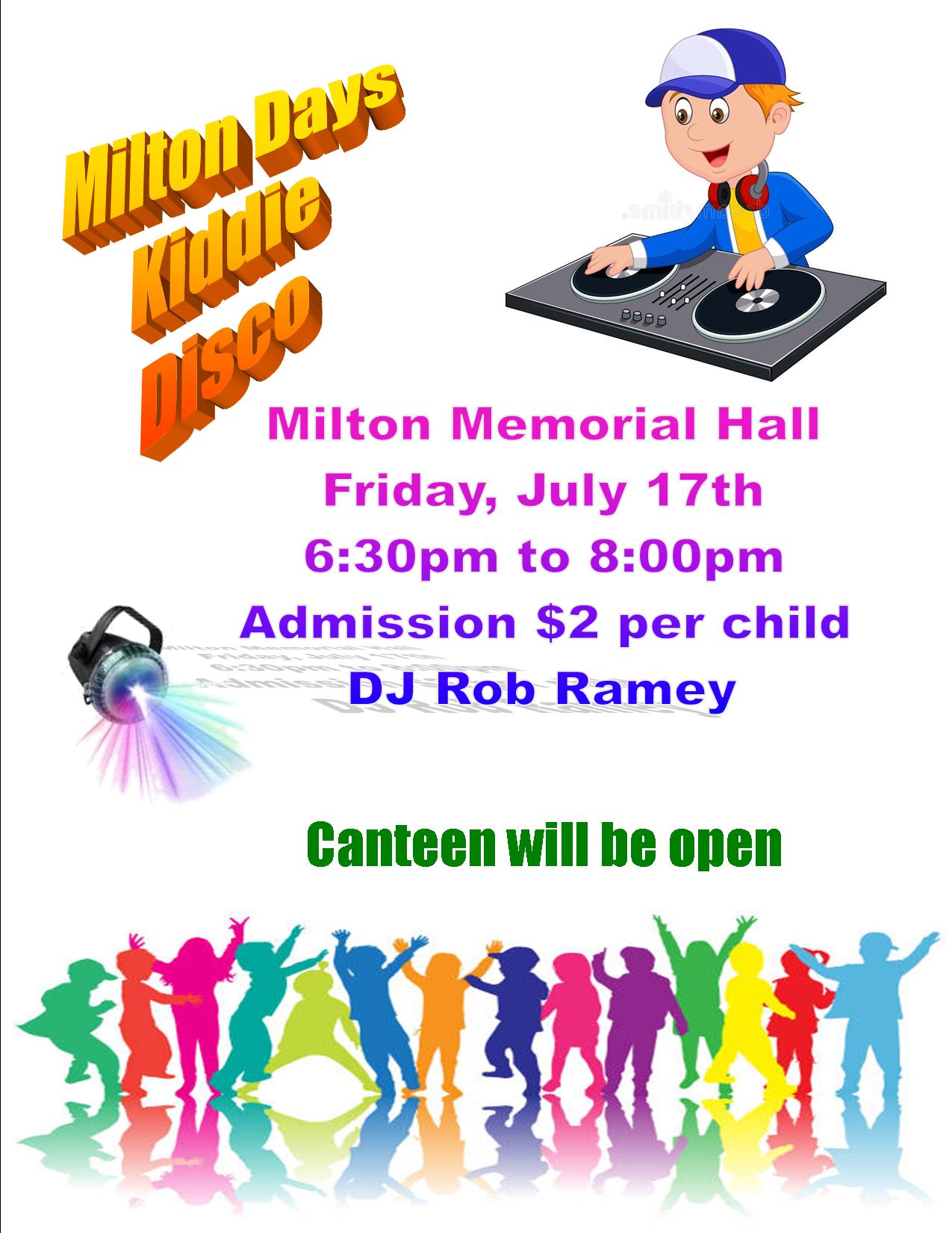 Milton Days Kiddie Disco