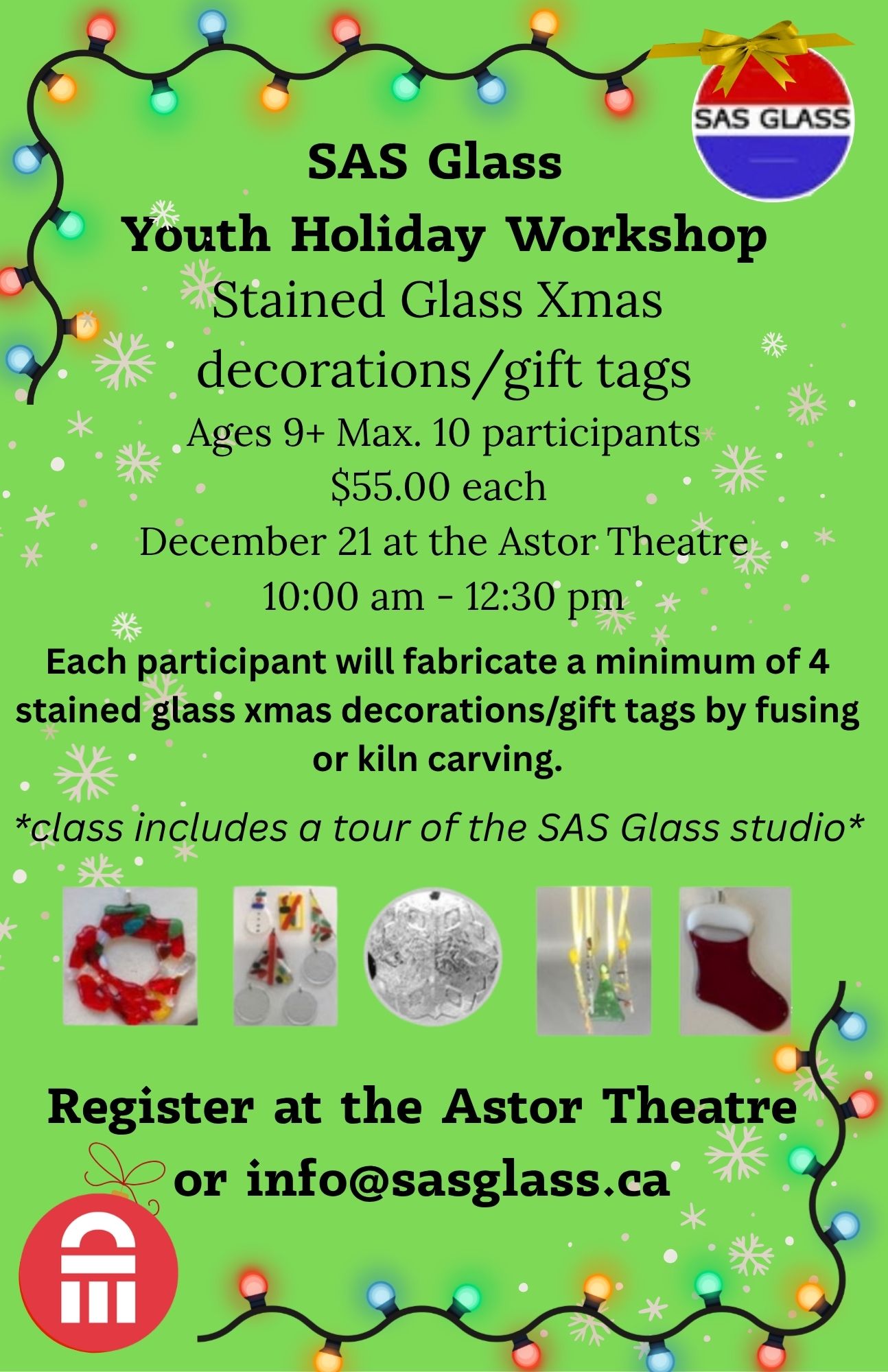 SAS Glass Youth Holiday Workshop